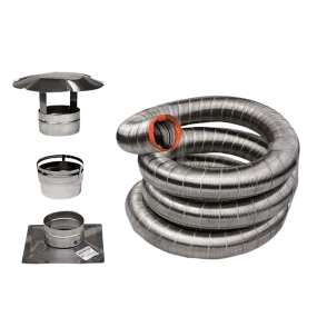 Drolet VOLKI-635 6" X 35' Vortex Stainless Flex Liner Kit For Inserts