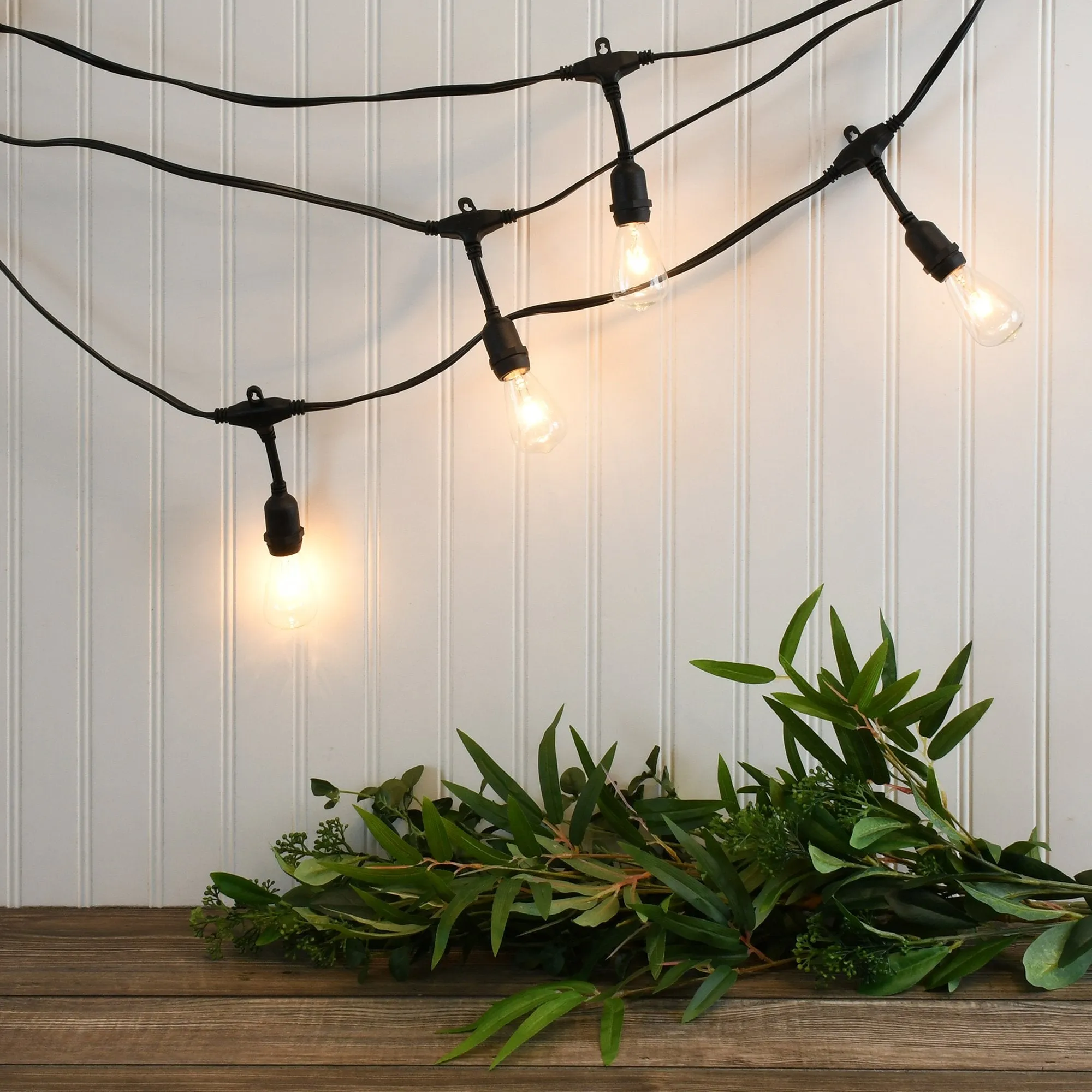 Electric Commercial Grade String Lights with 12 Clear Edison Bulbs