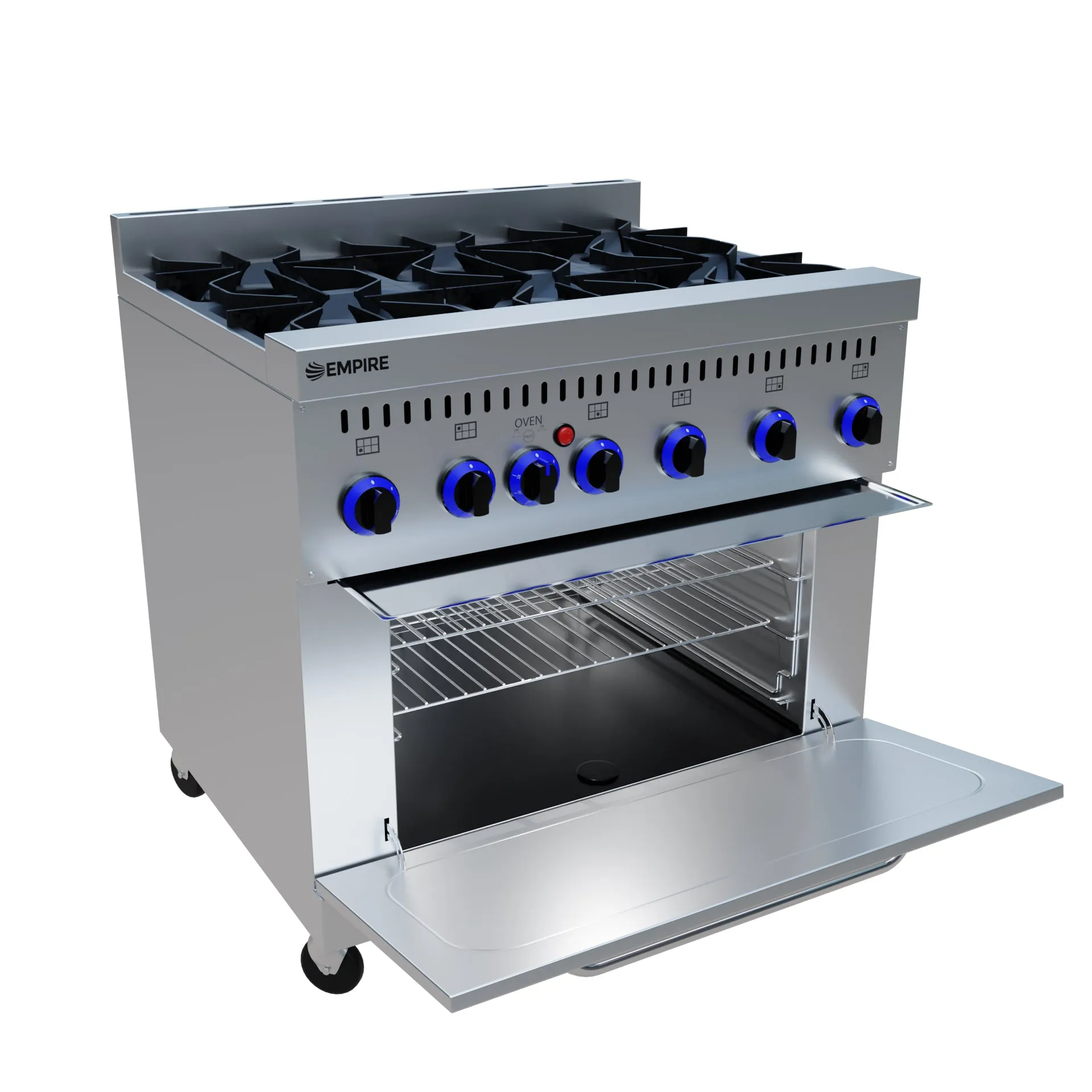 Empire 6 Burner Heavy Duty Gas Oven Range Stove - EMP-80-AS-36-L