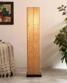 Established Design Jute Square Wood Floor Lamp | 2.8 Feet