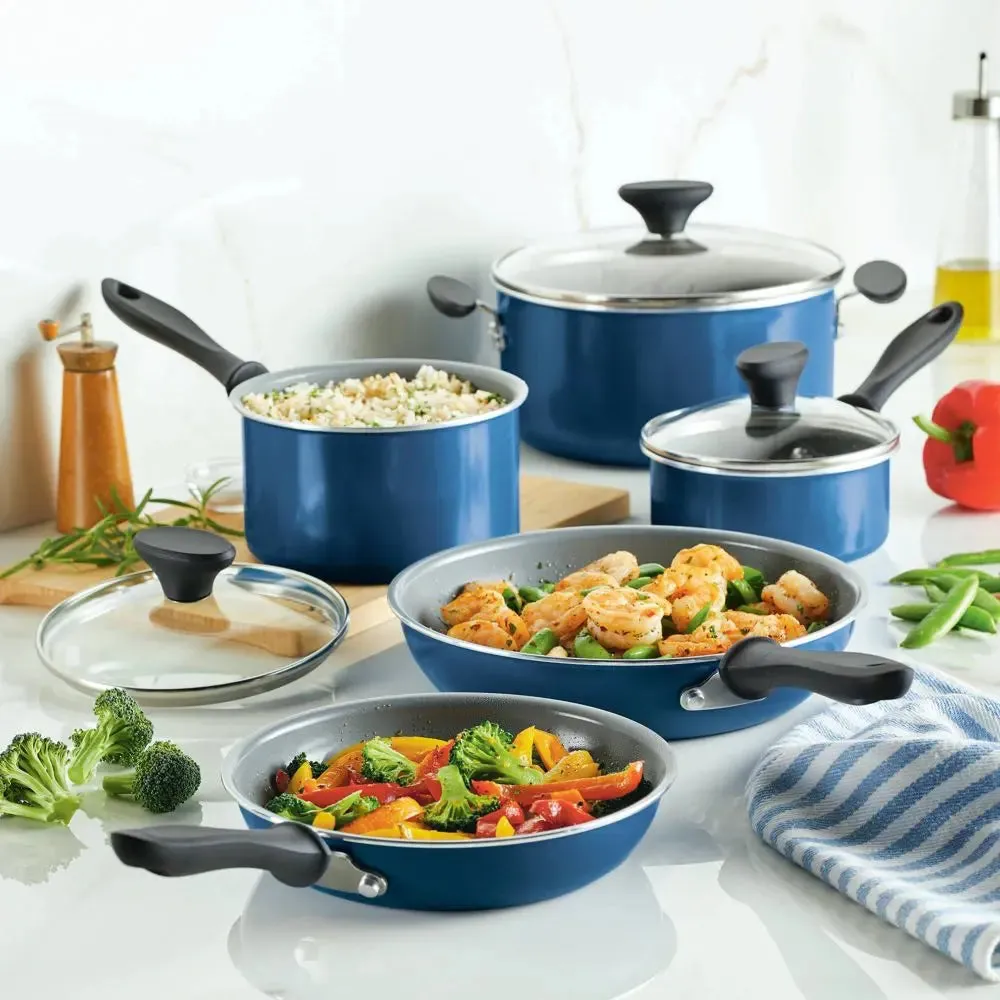 Farberware Reliance Pro 12pc Nonstick Ceramic Cookware Set Teal/Gray