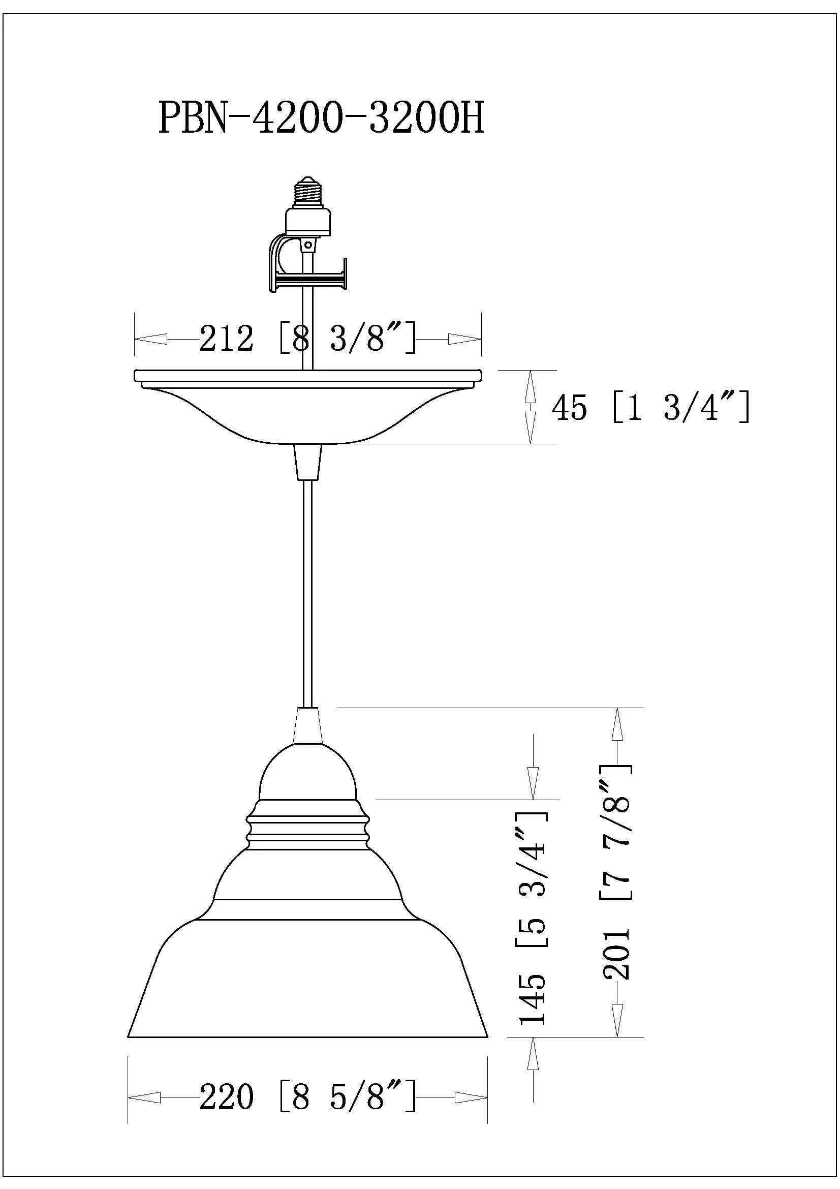 Farmhouse Clear Glass Shade with Antique Bronze Instant Pendant Recessed Can Conversion Kit