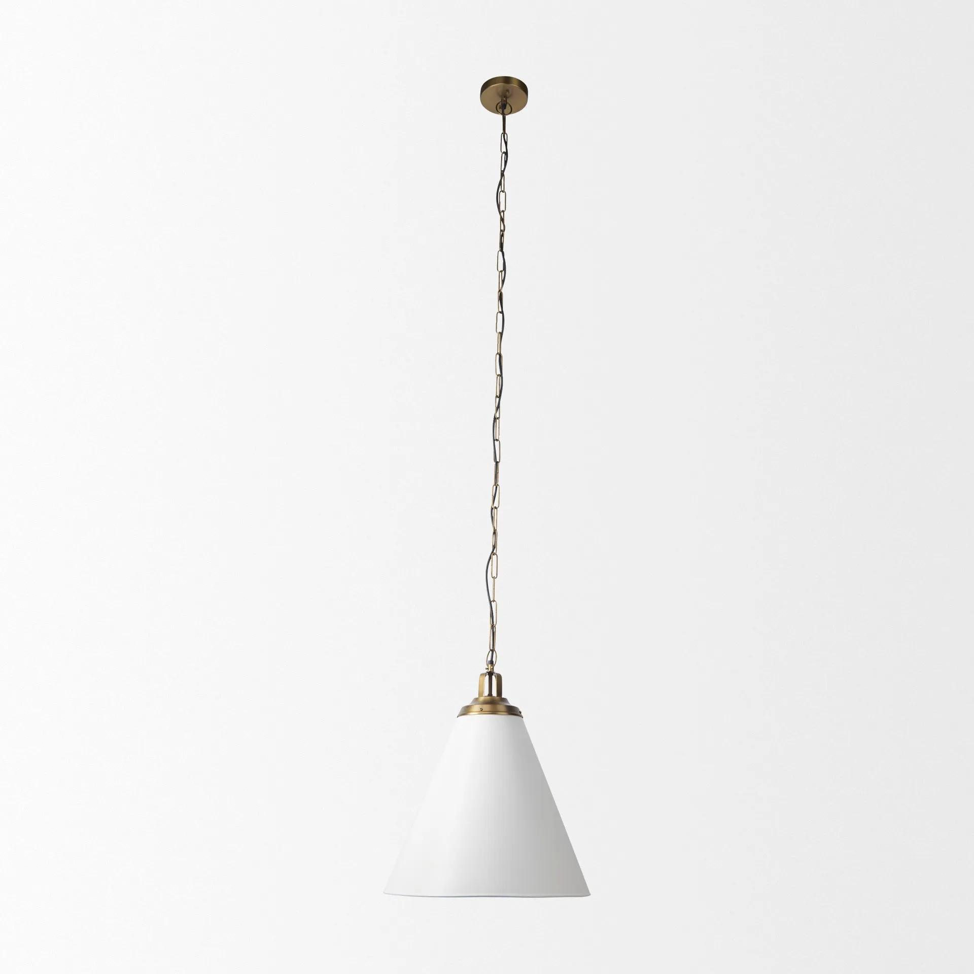 Felicity Metal Cone Pendant in White