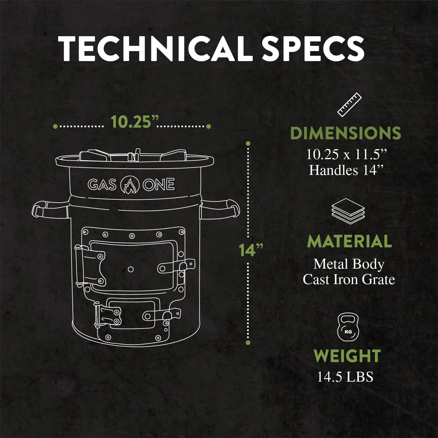 GasOne Premium Wood Burning Rocket Stove Camping for Backpacking, Hiking, RV and Survival - Insulated Barrel Stove Kit with Silicone Handles – Military Green