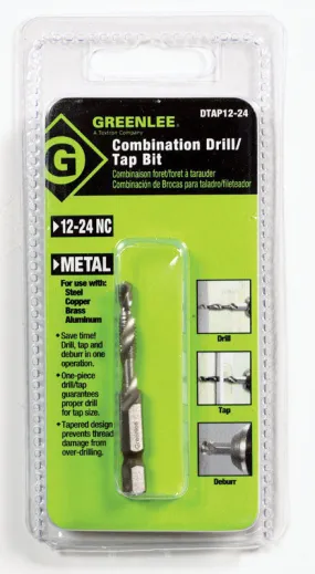 GREENLEE High Speed Steel Drill and Tap Bit 12-24 1 pc