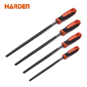 Harden Round second cut file with soft handle 6"