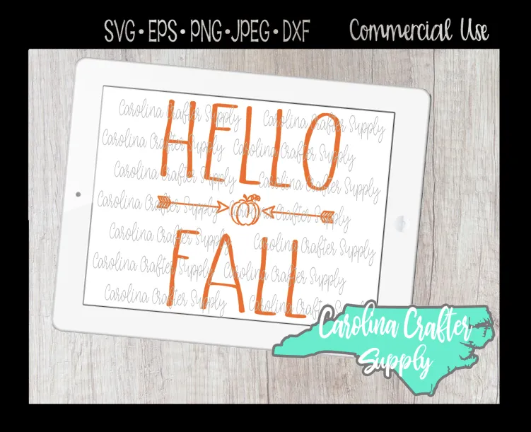 Hello Fall SVG, Fall SVG, Fall Farmhouse Design