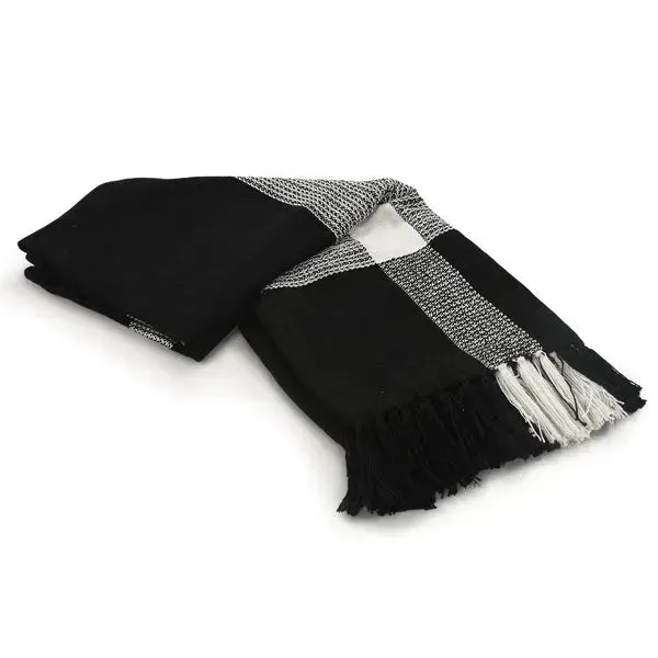 Highland 80272BWT Black/White Throw Blanket