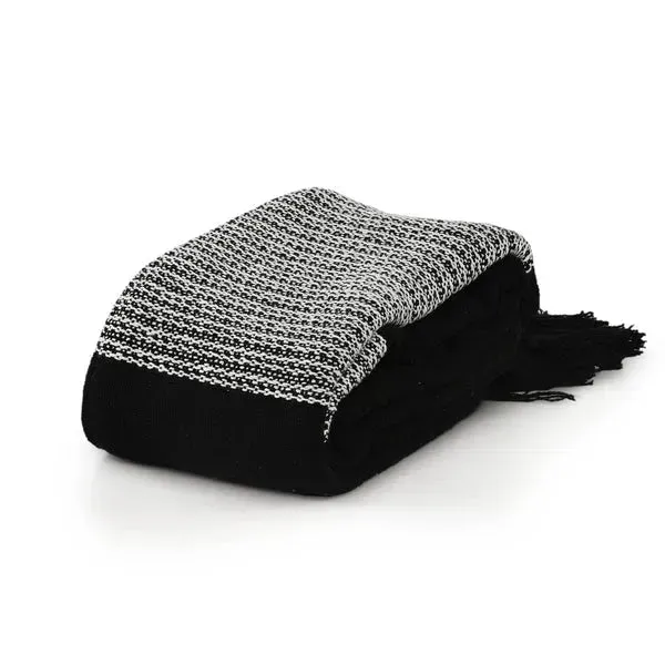 Highland 80272BWT Black/White Throw Blanket