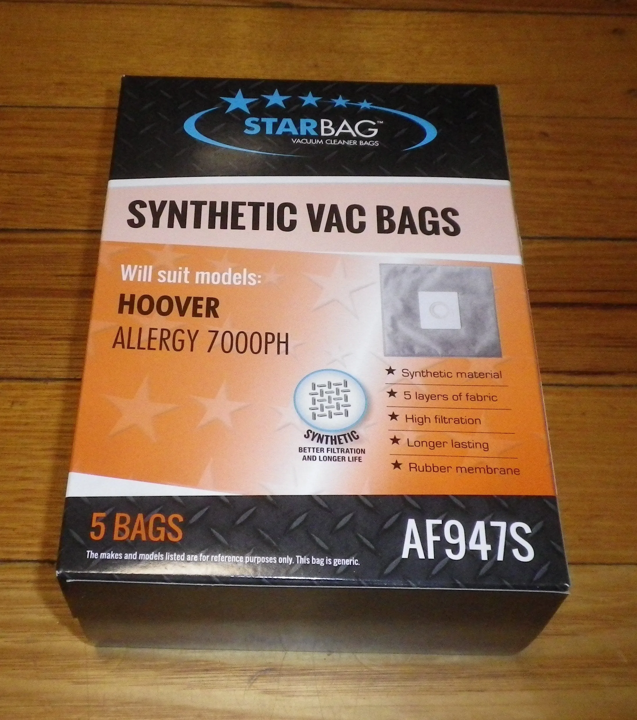 Hoover Allergy 7000PH Compatible Vacuum Bags (Pkt 5) - Part # AF947S