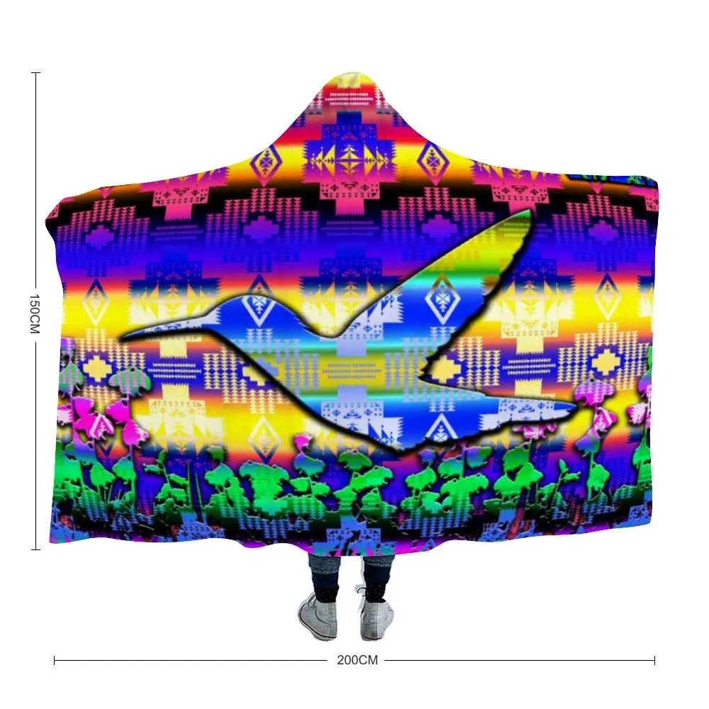 Hummingbird Feast Hooded Blanket