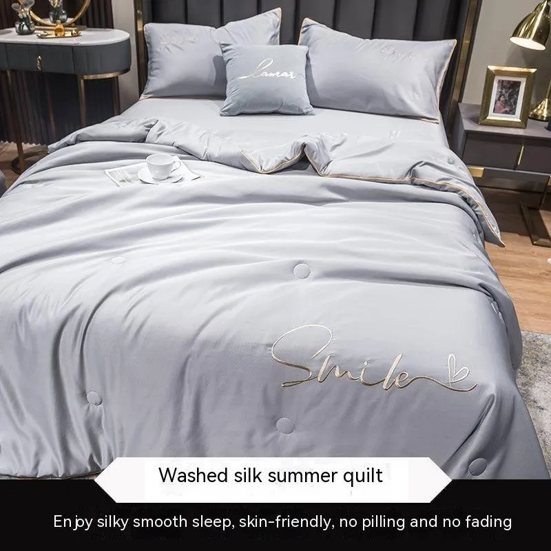 Ice Silk Summer Blanket Double Summer Air Conditioning Duvet Tencel Summer Duvet Washable Single Quit