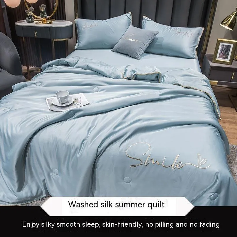 Ice Silk Summer Blanket Double Summer Air Conditioning Duvet Tencel Summer Duvet Washable Single Quit