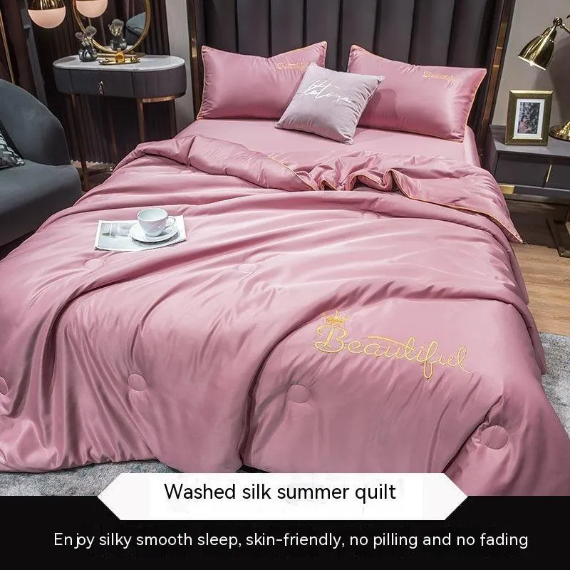 Ice Silk Summer Blanket Double Summer Air Conditioning Duvet Tencel Summer Duvet Washable Single Quit