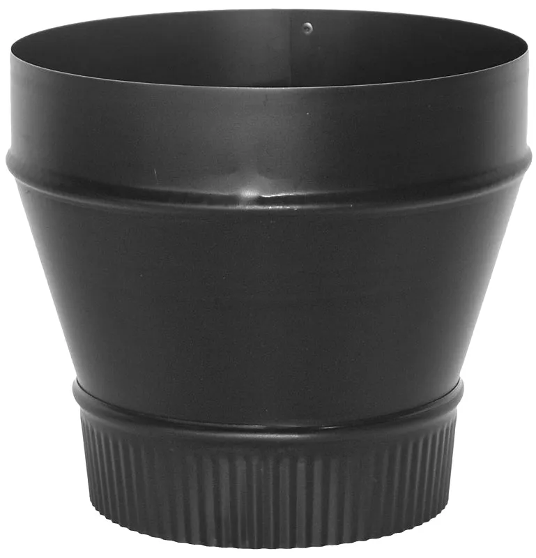 Imperial BM0077 Stove Pipe Reducer, 7 x 6 in, Crimp, 24 ga Thick Wall, Black, Matte :EA: QUANTITY: 1