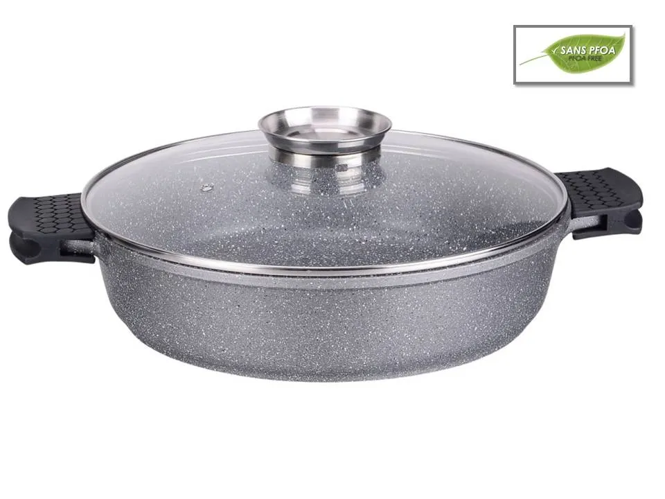 Imperial Collection IM-CALC28AG; A low saucepan 28cm in marble 3.8L