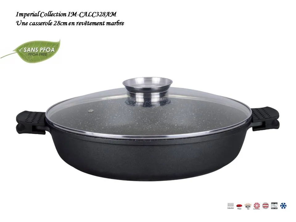 Imperial Collection IM-CALC28AM; A low saucepan 28cm in marble