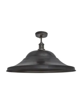 Industville Brooklyn Vintage Giant Hat Metal Flush Mount Ceiling Light