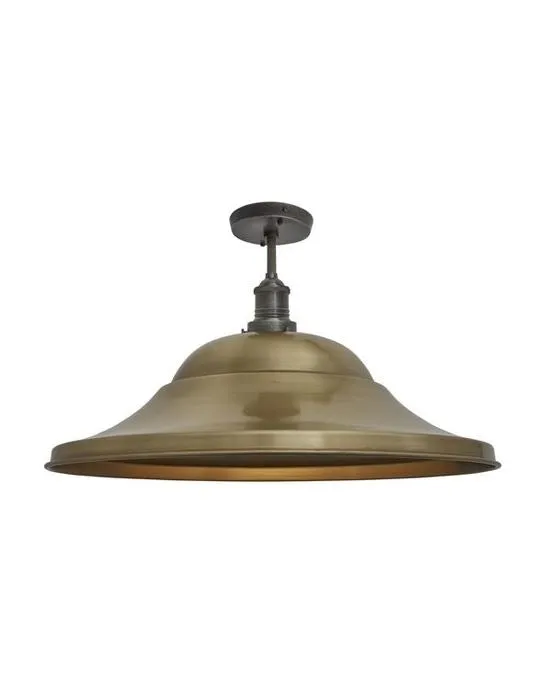 Industville Brooklyn Vintage Giant Hat Metal Flush Mount Ceiling Light