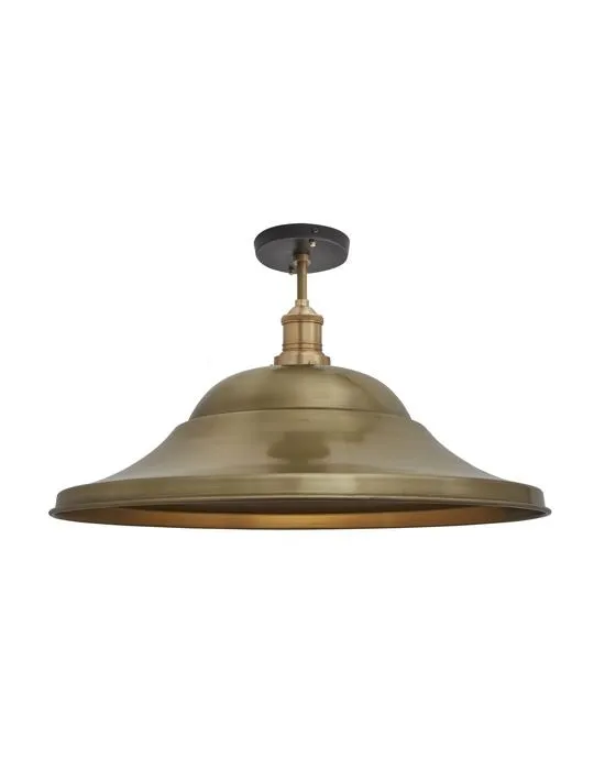 Industville Brooklyn Vintage Giant Hat Metal Flush Mount Ceiling Light