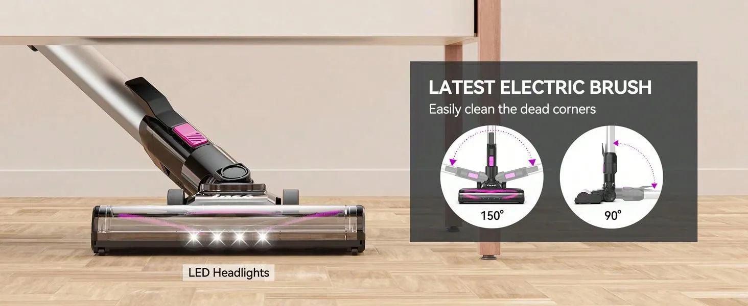 INSE N5T Cordless Vacuum Cleaner, 6 In 1 Rechargeable Powerful Lightweight Stick Vacuum