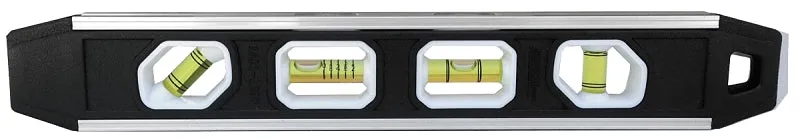 Johnson 1421-1200 Torpedo Level, 12 in L, 4-Vial, Magnetic, Aluminum :EA: QUANTITY: 1