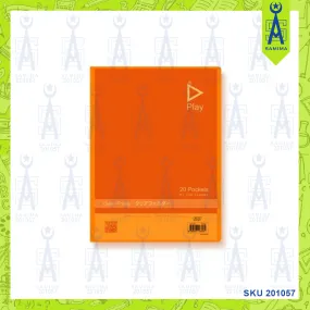 KCK PLAY CLEAR BOOK 10 POCKET-ORANGE