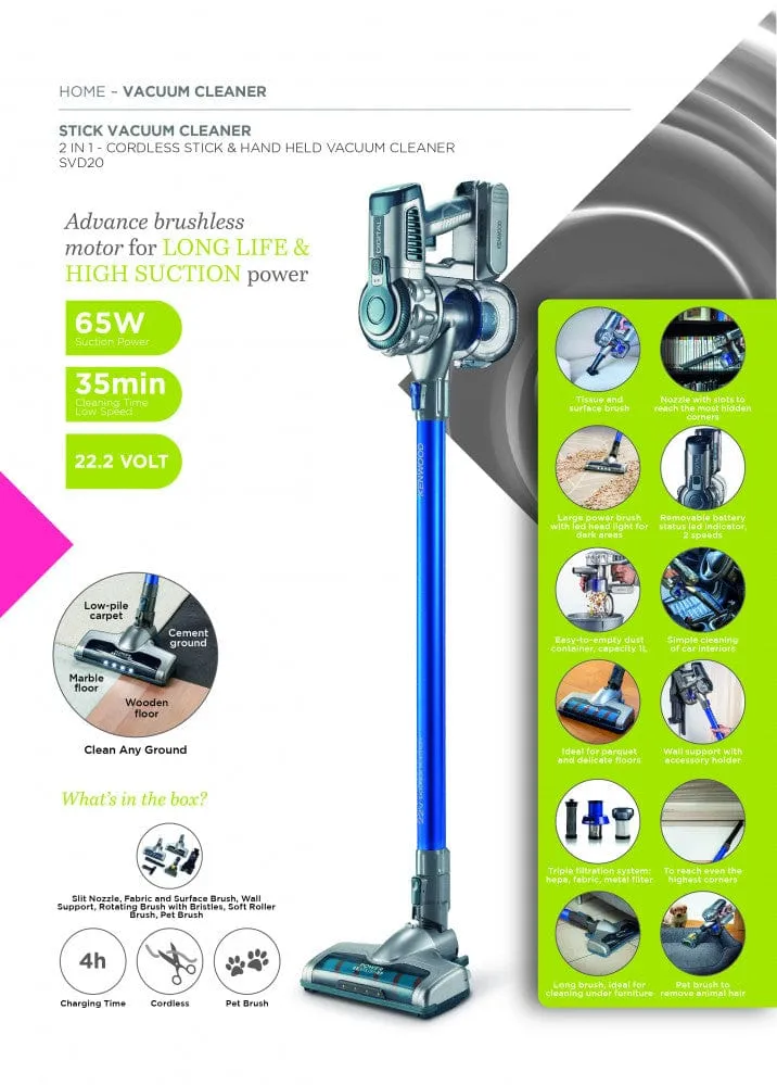 Kenwood 2 in 1 Cordless Vacuum Cleaner Cordless