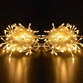 Kuber Industries LED String Lights | Diwali Rice Lights | Christmas Home Decoration Lights | Serial Bulbs String Lights | Lights for Décoration | 10 MTR | Pack of 2 | Warm White