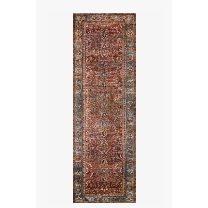 Layla Rug - Brick / Blue