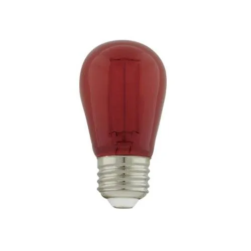 LED Red 1 Watt S14 LED Filament; Glass Bulb; E26 Base; 120 Volt; Non-Dimmable; Pack of 4