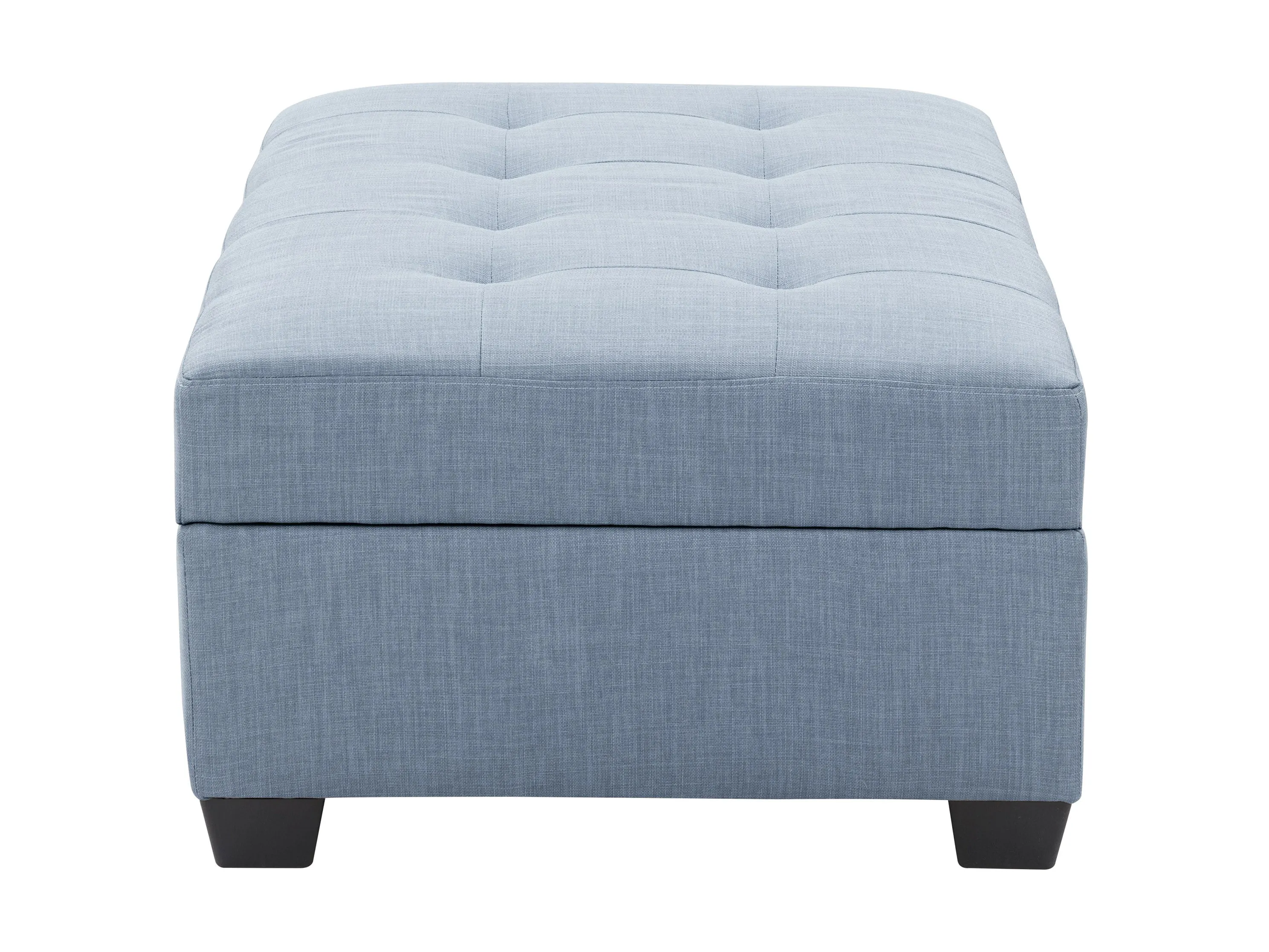 Light Blue Tufted Storage Bench