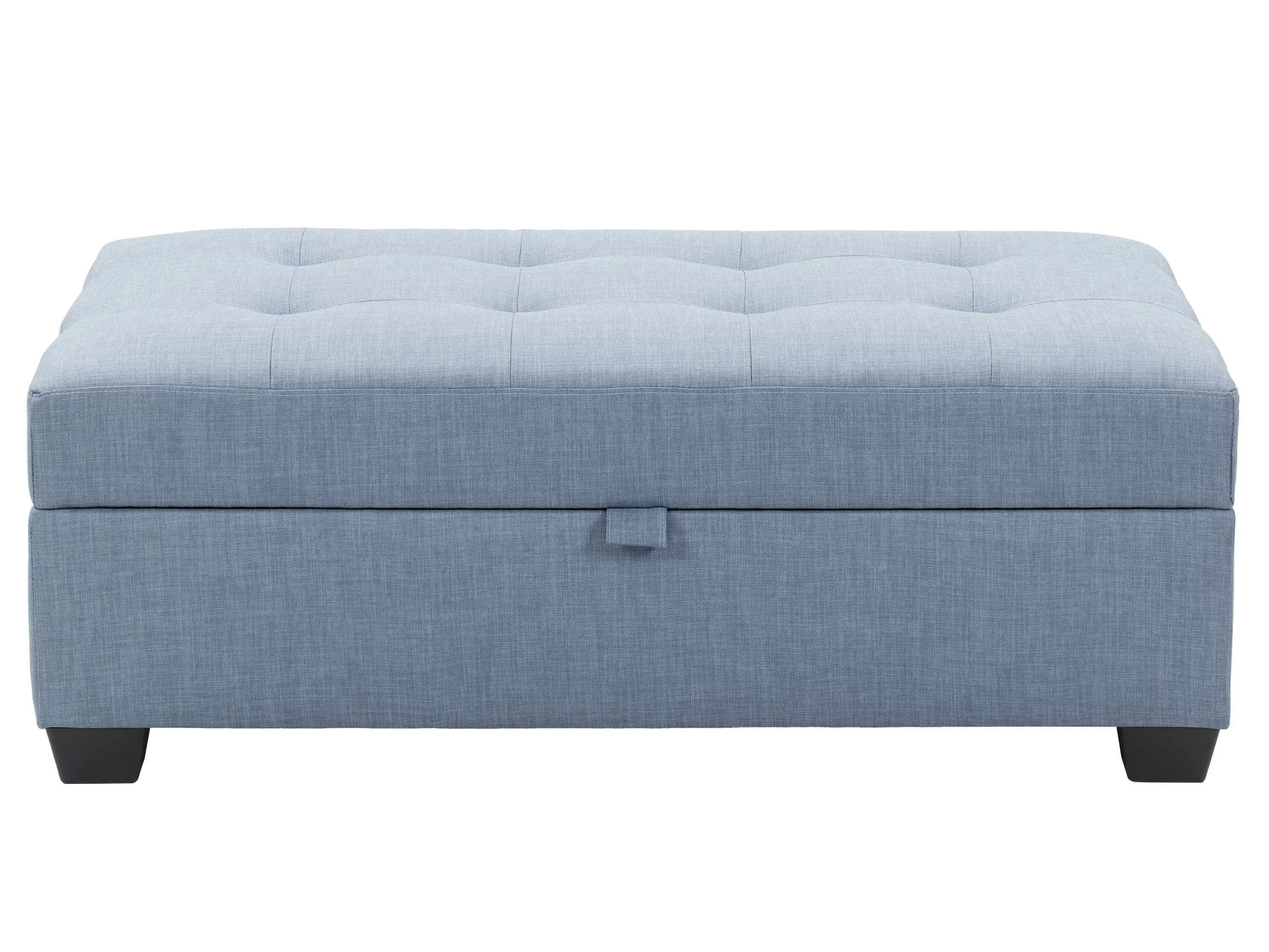 Light Blue Tufted Storage Bench