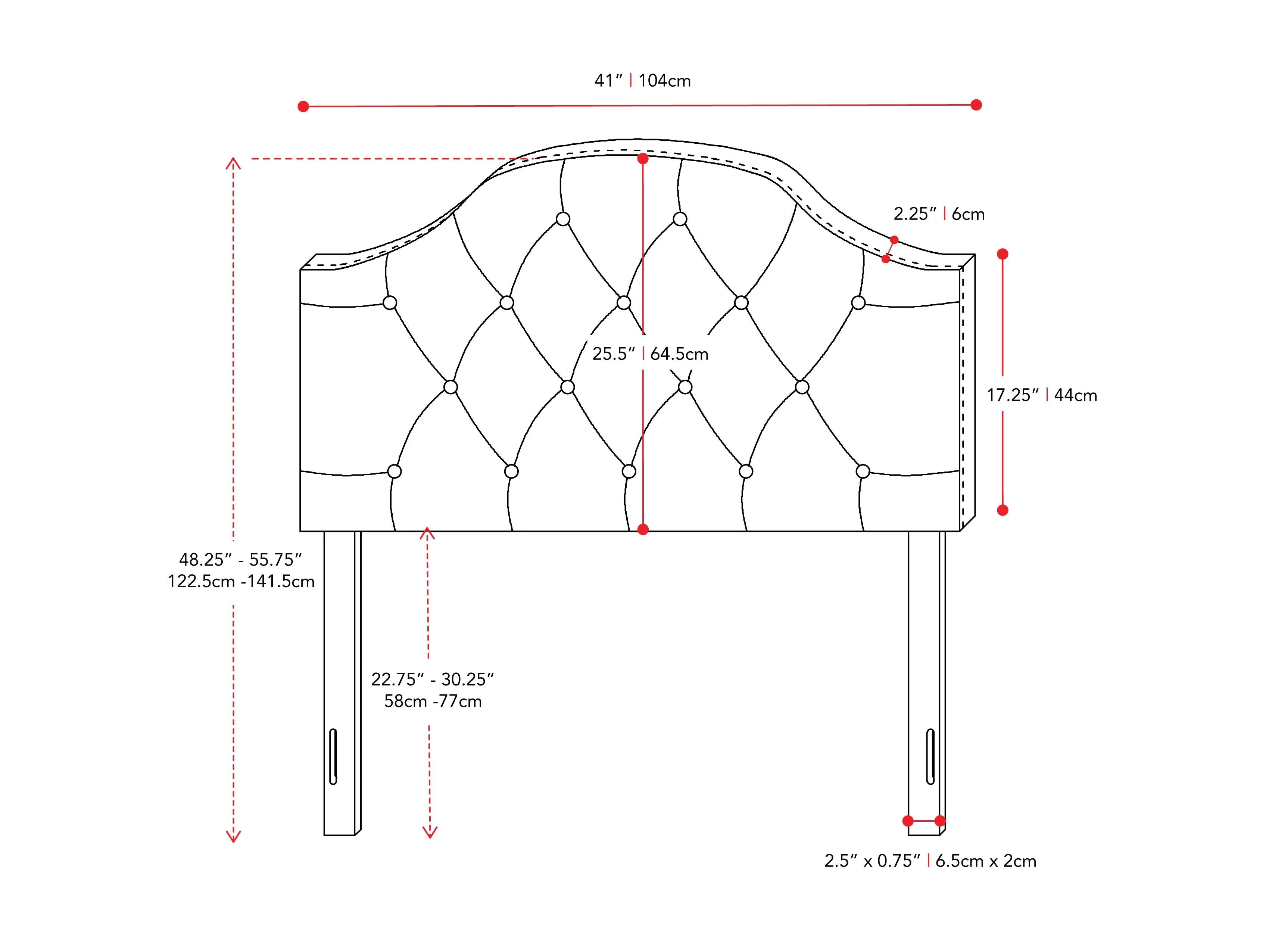 Light Grey Diamond Tufted Twin/Single Headboard