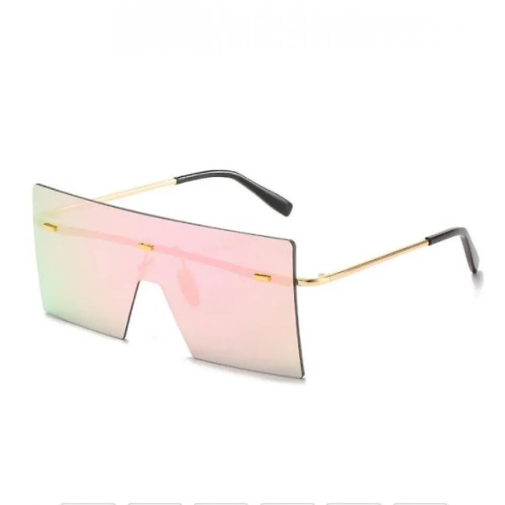 Light Pink Oversized Square Rimless Sunglasses Unisex