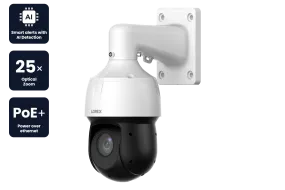 Lorex 2K (4MP) IP Wired PTZ Security Camera with AI Detection and 25x Optical Zoom