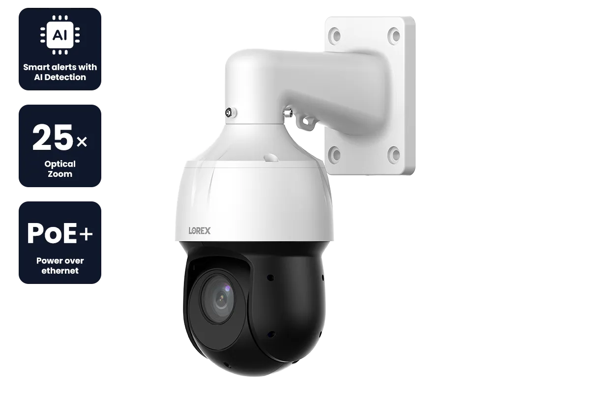 Lorex 2K (4MP) IP Wired PTZ Security Camera with AI Detection and 25x Optical Zoom