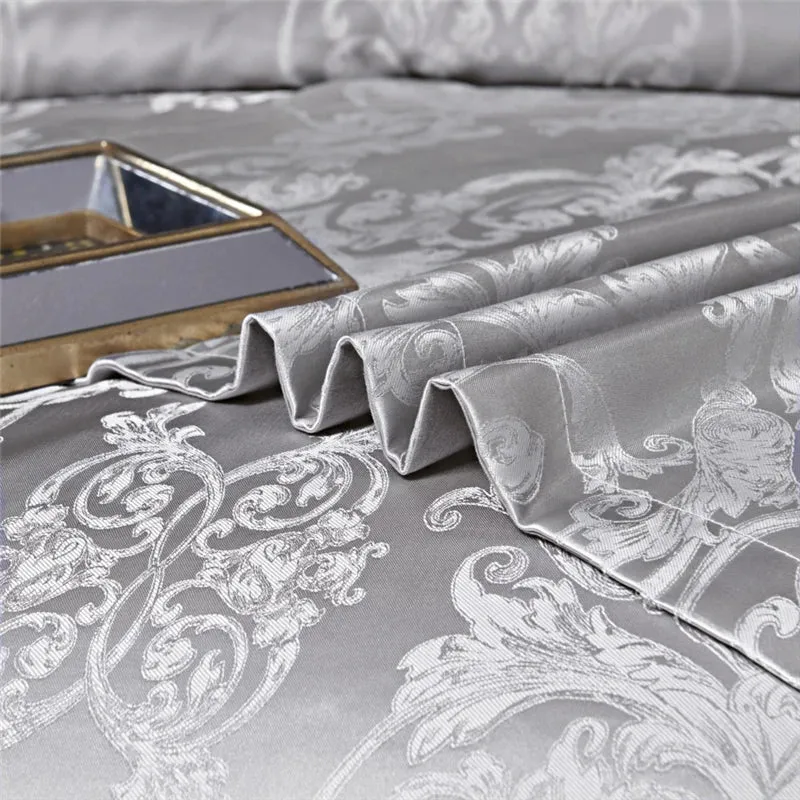 Luxury Gray  Palace Quilt Duvet Bedding Set & Pillowcases