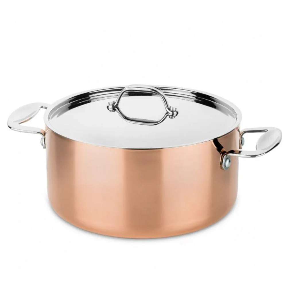 Mepra Toscana Copper casserole with lid diam. 24 cm.