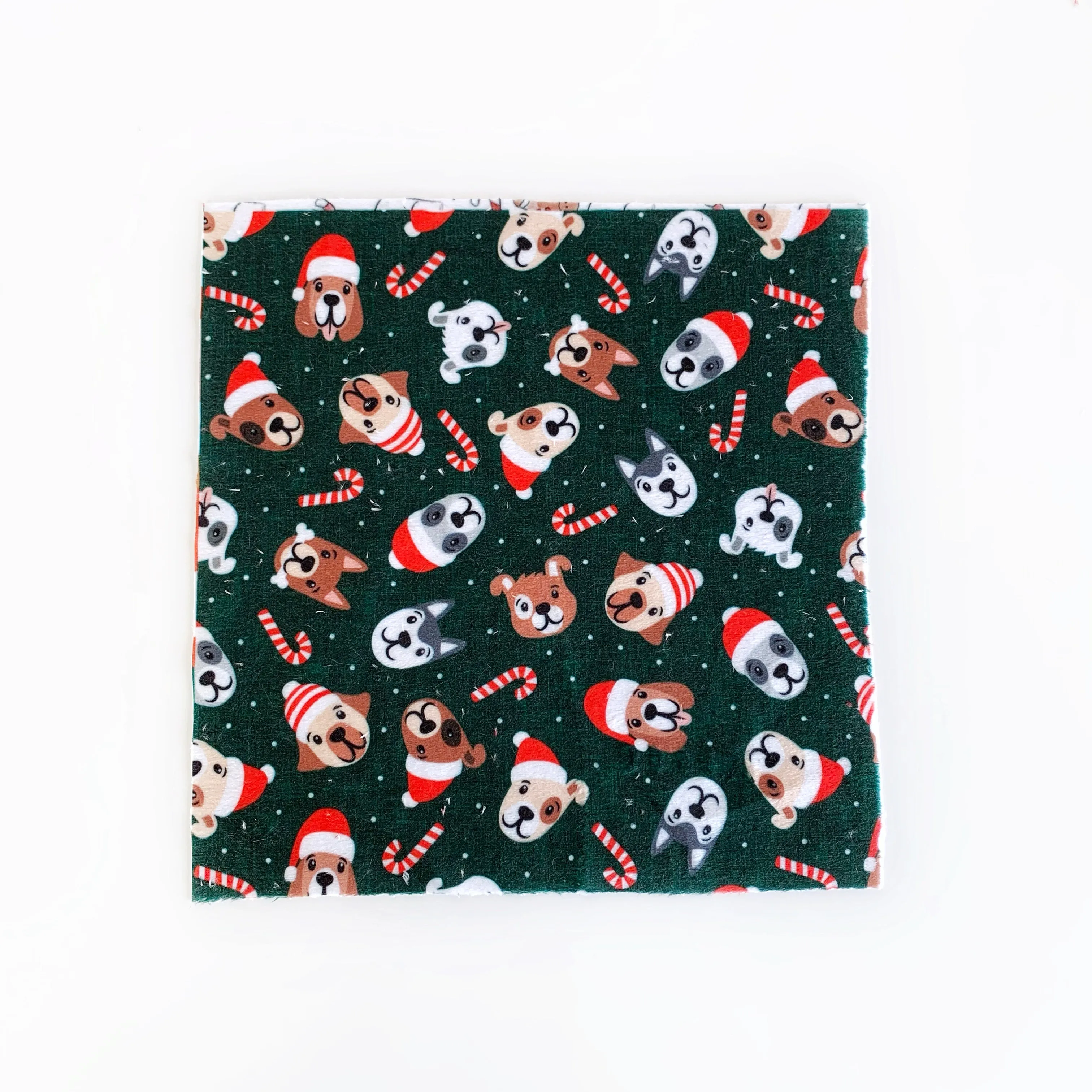 Mini Lovey or Mini Crinkle Blanket - Christmas Dogs on Green