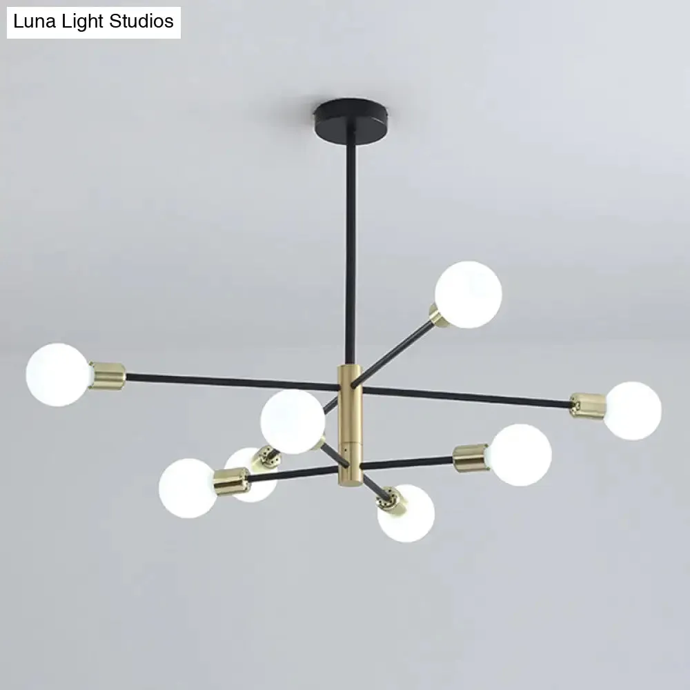 Minimalist Black Glass Sphere Hanging Pendant Light for Modern Living Rooms