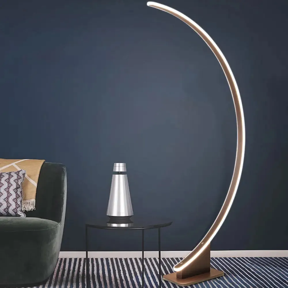 Minimalist LED Floor Lamp with Acrylic Diffuser - Sleek Metal Stand for Bedside Lighting