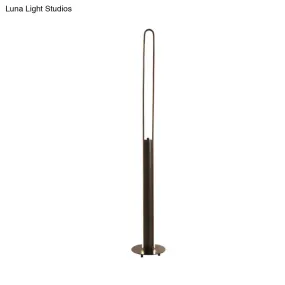 Minimalist LED Reading Floor Lamp in Acrylic Tubular Design - Black/White/Gold, Warm/White Light