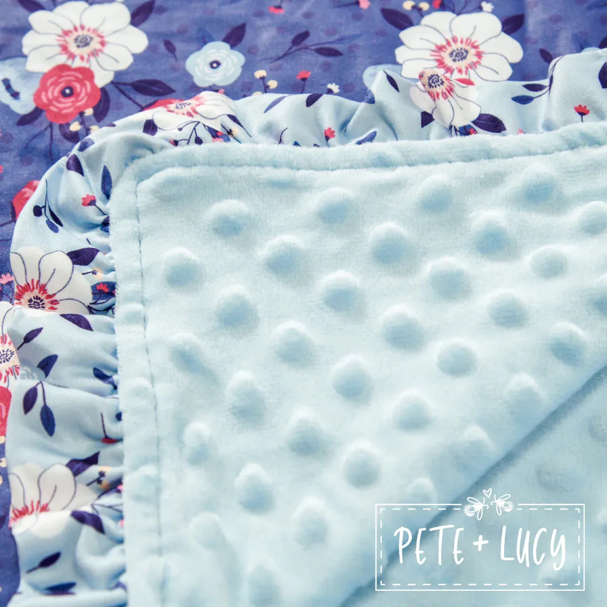 Minky   MilkSilk Blanket Blue Floral