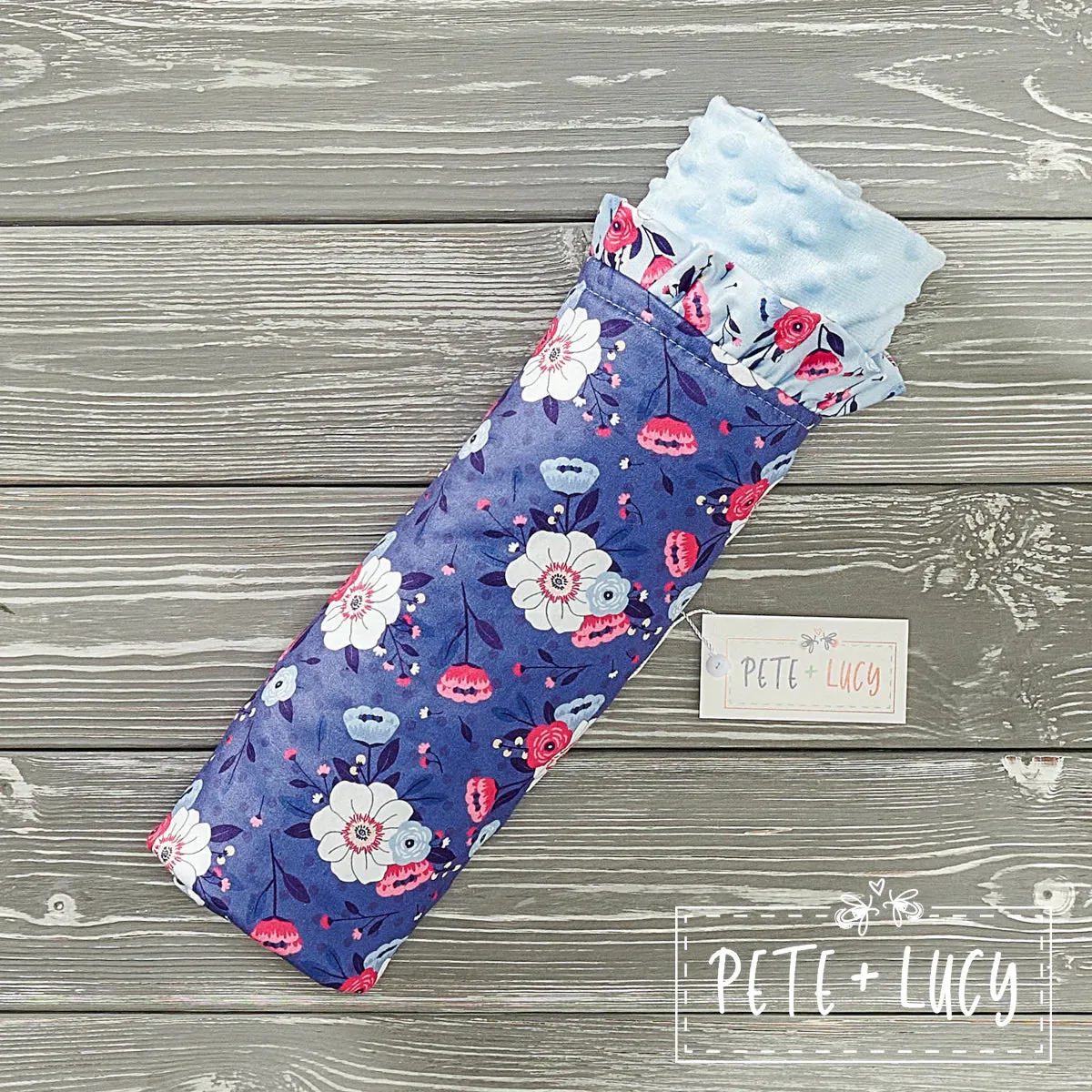 Minky   MilkSilk Blanket Blue Floral