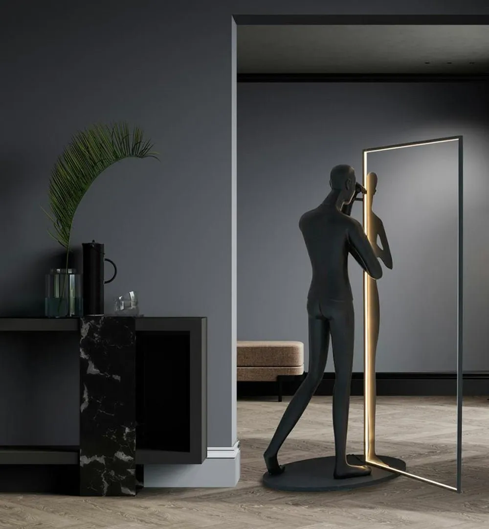 Mirror Sculpture Floor Lamp