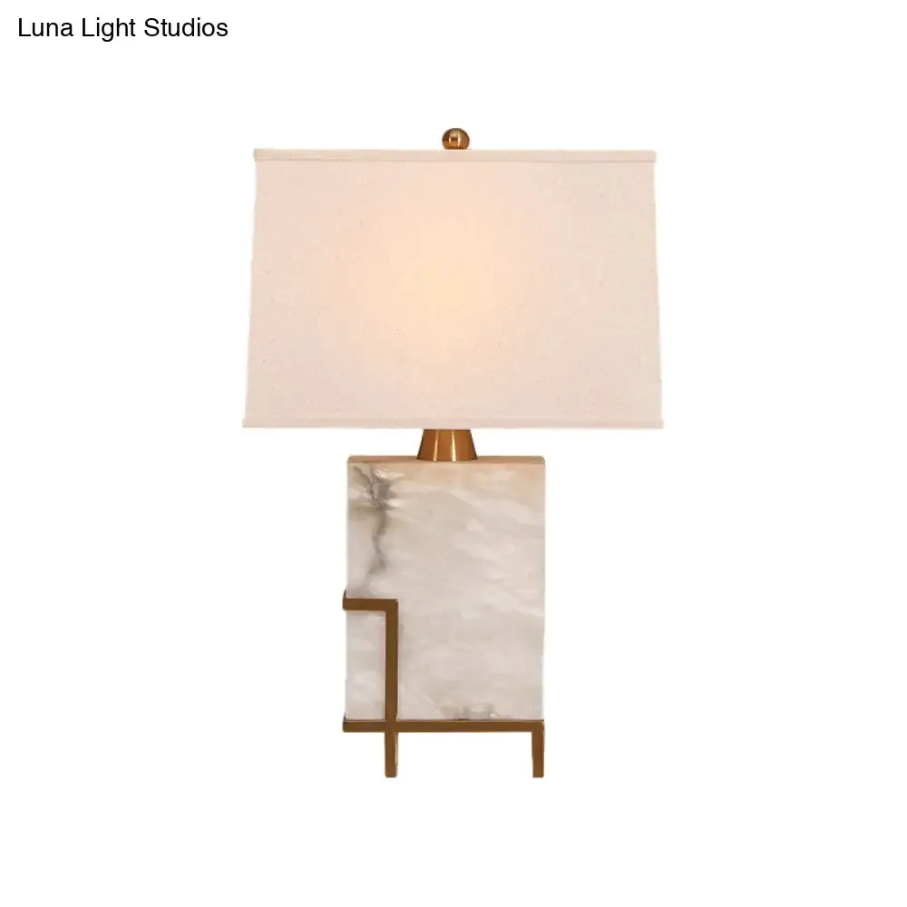 Modern 1-Bulb White Task Reading Light with Fabric Shade