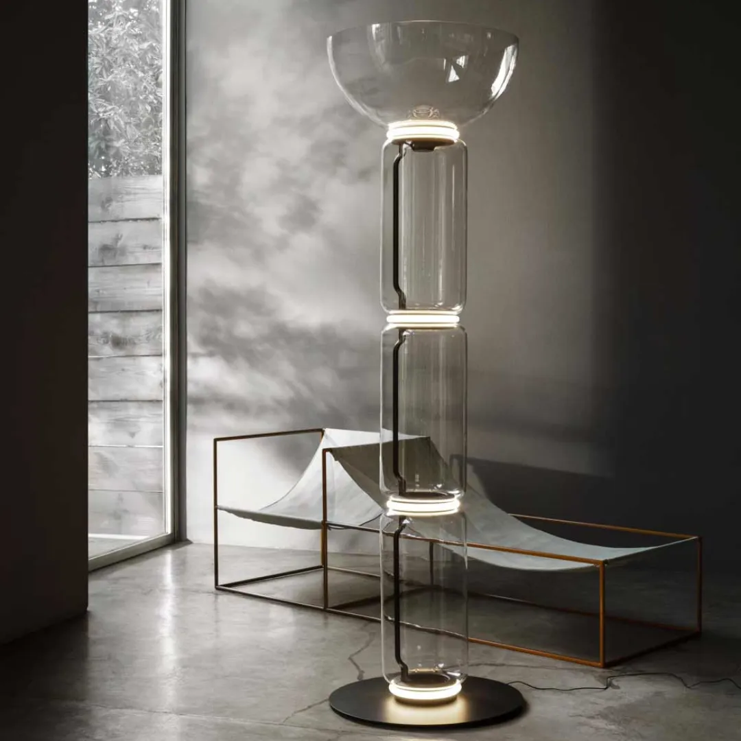 Noctambule LED Dimmable Floor Lamp - Tall Cylinders With Large Base