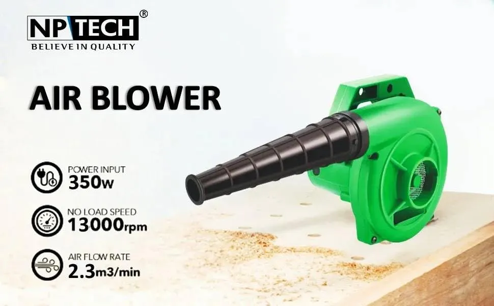 NPTECH 500W Electric Air Blower Dust Cleaner for Computer/Laptop/Workshop/Home/Office Professional Dust Cleaning 1.2mtr Cord 13000 Rotations/Min