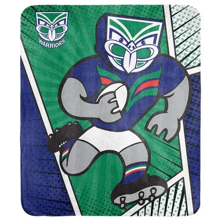 NRL Coral Mascot Blanket - New Zealand Warriors - 150x130cm - Rugby League